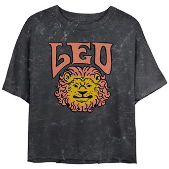 Juniors' Mad Engine Zodiac Leo Sign Lion Sketch Mineral Wash Graphic Tee