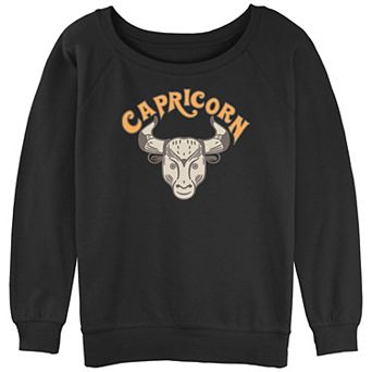 Juniors' Mad Engine Zodiac Capricorn Sign Bull Sketch Slouchy Graphic Sweatshirt