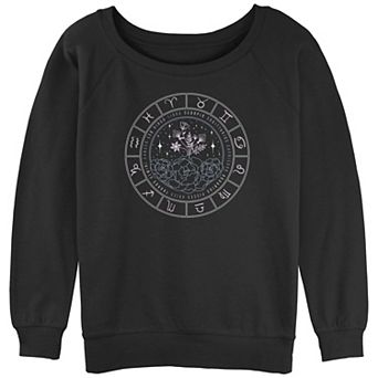 Juniors' Trendy Zodiac Floral Calendar Slouchy Graphic Sweatshirt