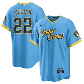 Men's Nike Christian Yelich Powder Blue Milwaukee Brewers 2022 City Connect Replica Player Jersey