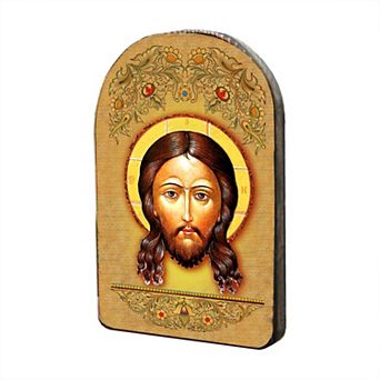 G.Debrekht The Holy Face Wooden Gold Plated Religious Christian Sacred Icon Inspirational Icon Decor - 86018