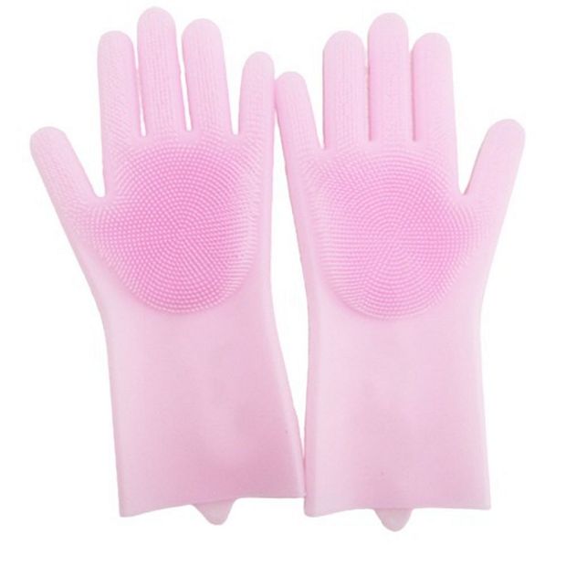 Silicone Dishwashing Gloves for Washing Dishes - Reusable Rubber Gloves for  Dishwashing Scrubber Pet Cleaning Gloves Reusable Cleaning Gloves 