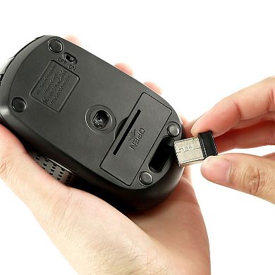 Wireless Mouse 2.4g Cordless Optical Adjustable Dpi For Laptop Computer, Black