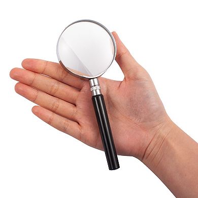 Insten Magnifying Glass 5X Handheld Reading Magnifier - Crystal Clear Glass Lens for Book Newspaper Maps Reading, Classroom Science, Insect & Hobby Observation, Great for Seniors and Kids