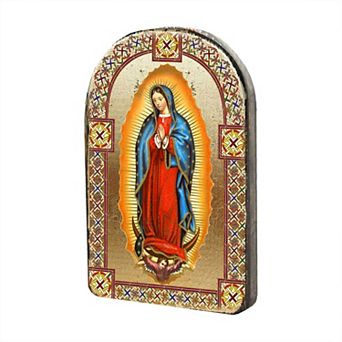 G.Debrekht Lady of Guadalupe Wooden Gold Plated Religious Christian Sacred Icon Inspirational Icon Decor - 86032