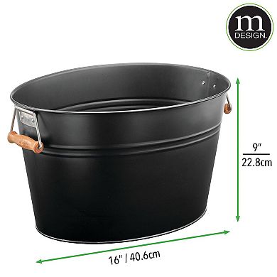 mDesign Large Metal 4.75 Gallon Beverage Tub Cooler