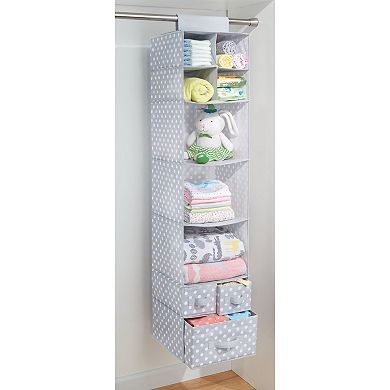 mDesign Kids Fabric Over Closet Rod Hanging Storage, 7 Shelf, 2 Pack