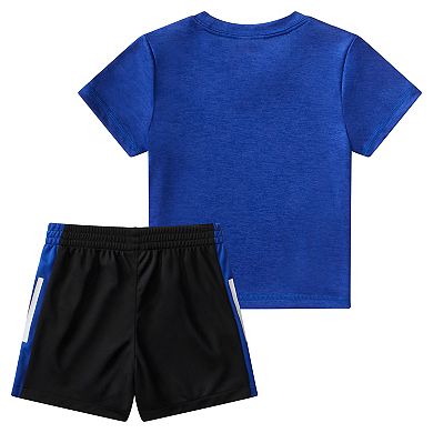 Baby Boy adidas Soccer Splash Graphic Tee & 3-Stripe Colorblock Shorts Set