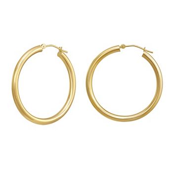 18k Gold Polished Hoop Earrings