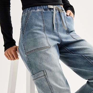 Juniors' SO® High-Rise Pull-On Straight Jeans