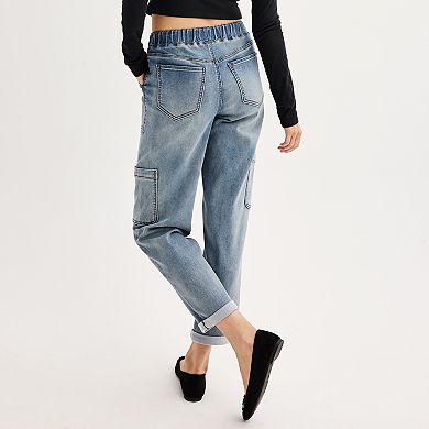 Juniors' SO® High-Rise Pull-On Straight Jeans