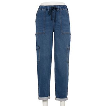 Juniors' SO® High Rise Pull-On Straight Jeans