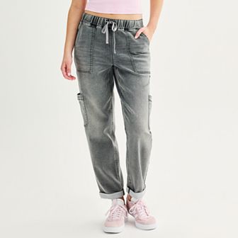 Juniors' SO® High Rise Pull-On Straight Jeans
