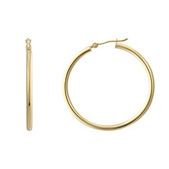18k Gold Polished Hoop Earrings