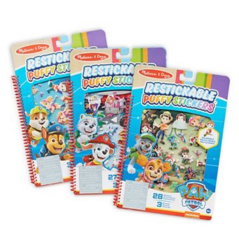 Melissa & Doug PAW Patrol Restickable Puffy Stickers 3-Pack – Adventure Bay, Jake's Mountain, Jungle