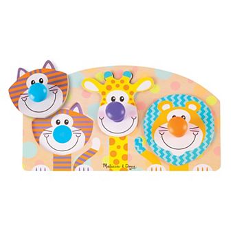 Melissa & Doug First Play 3 pc Wooden Jumbo Knob Safari Animal Puzzle