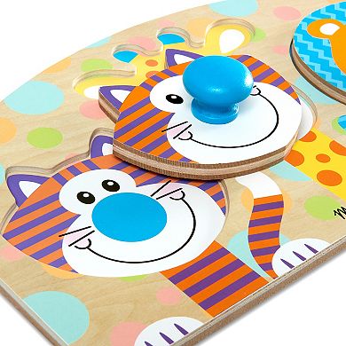 Melissa & Doug First Play 3-pc. Wooden Jumbo Knob Safari Animal Puzzle