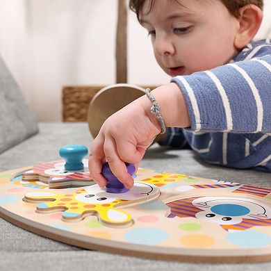 Melissa & Doug First Play 3-pc. Wooden Jumbo Knob Safari Animal Puzzle