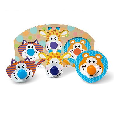 Melissa & Doug First Play 3-pc. Wooden Jumbo Knob Safari Animal Puzzle