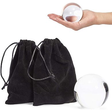 Okuna Outpost Clear Acrylic Juggling Balls and Velvet Bag for Beginners (2 Pack)