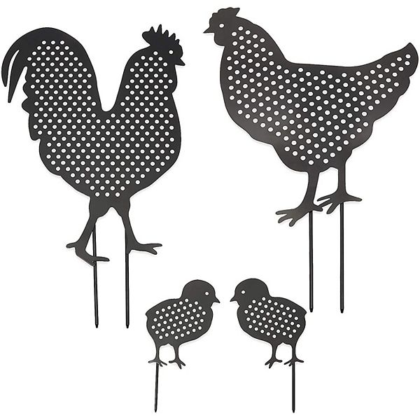 Farmlyn Creek Metal Chicken Sign Decor for Yard and Garden (3 Designs ...