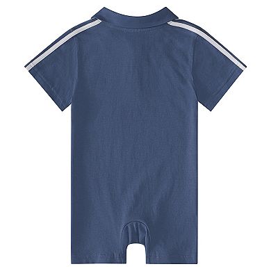 Baby Boy adidas Collared Polo Short Sleeve Jumpsuit