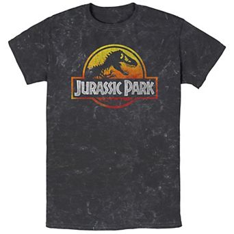 Men's Jurassic Park Fiery Logo Mineral Wash Graphic Tee