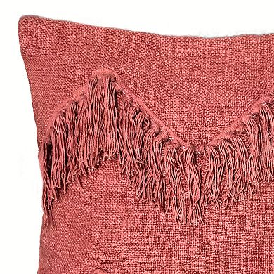 Harper Lane Modena Cotton Knotted-Fringe Throw Pillow
