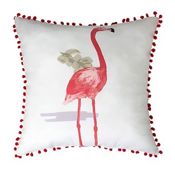 Harper Lane® Flamingo Pom Pom Decorative Pillow