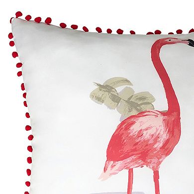Harper Lane Flamingo Pom Pom Decorative Pillow