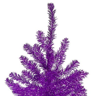 Northlight 7' Metallic Purple Tinsel Artificial Christmas Tree - Unlit