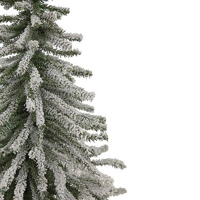 Northlight 2' Potted Flocked Downswept Mini Village Pine Medium Artificial Christmas Tree - Unlit