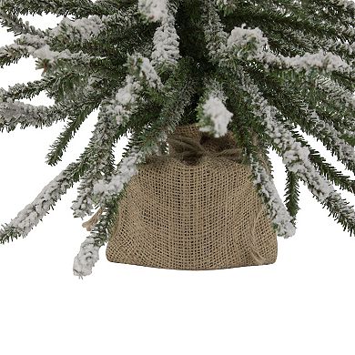 Northlight 2' Potted Flocked Downswept Mini Village Pine Medium Artificial Christmas Tree - Unlit