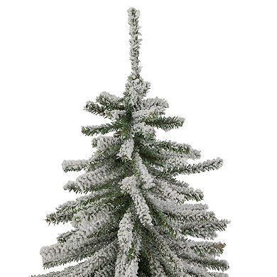 Northlight 2' Potted Flocked Downswept Mini Village Pine Medium Artificial Christmas Tree - Unlit