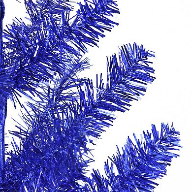 Northlight 3 ft. Medium Blue Tinsel Twig Pine Artificial Christmas Tree - Unlit