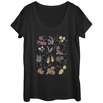 Juniors' Flower Informational Chart Scoop Neck Graphic Tee