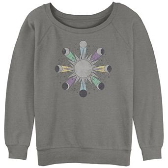 Juniors' Celestial Zodiac Sun Circle Graphic Slouchy Terry