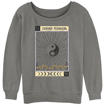Juniors' Zodiac Festival Ying Yang Sun Tarot Card Graphic Slouchy Terry