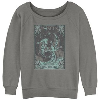 Juniors' Horoscope Pisces Tarot Card Graphic Slouchy Terry