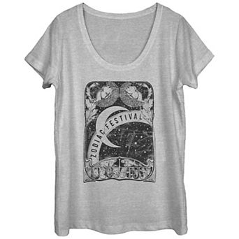 Juniors' Zodiac Festival Poster Scoop Neck Graphic Tee