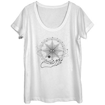 Juniors' Universe in Hand Scoop Neck Graphic Tee