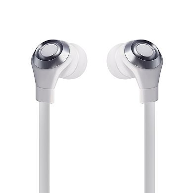 Insten Headset Compatible with iPhone 7 / 7 Plus, Insten 3.5mm In-Ear Stereo Headset Compatible with Samsung Galaxy S10/S10 Plus/S10e S9/S9+/S8/S8+/S7/S7 Edge/S6/Apple iPhone 6/6S Plus, White/Silver