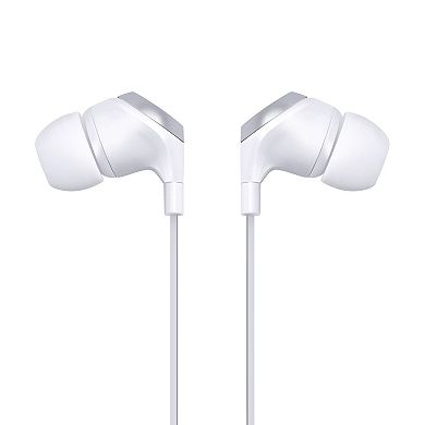 Insten Headset Compatible with iPhone 7 / 7 Plus, Insten 3.5mm In-Ear Stereo Headset Compatible with Samsung Galaxy S10/S10 Plus/S10e S9/S9+/S8/S8+/S7/S7 Edge/S6/Apple iPhone 6/6S Plus, White/Silver