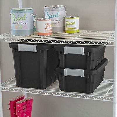 Sterilite Gal Rugged Industrial Storage Totes w/ Latch Lids