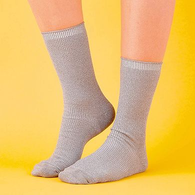 Glitter Ankle Socks for Women, 3 Metallic Colors