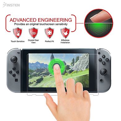 Insten 2-Pack Glass Screen Protector Compatible with Nintendo Switch 2017, Premium Tempered Glass Protective Guard Cover, Clear
