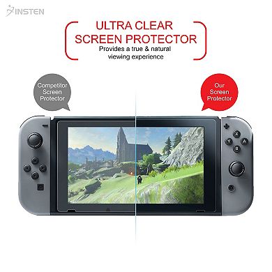 Insten 2-Pack Glass Screen Protector Compatible with Nintendo Switch 2017, Premium Tempered Glass Protective Guard Cover, Clear