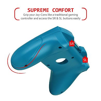 2 Pack Controller Grips For Nintendo Switch & Oled Model Joy Con, Red/ Blue