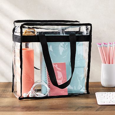 2 Pack Stadium Approved Clear Tote Bags With Handles For Beach Concert, 12x6x12"