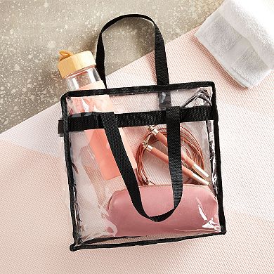 2 Pack Stadium Approved Clear Tote Bags With Handles For Beach Concert, 12x6x12"